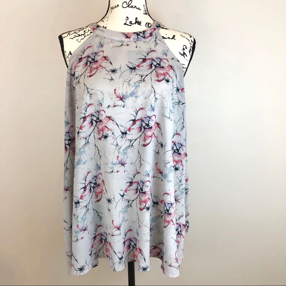 Torrid Floral Mock Neck Tank Size 2 (like 2X)